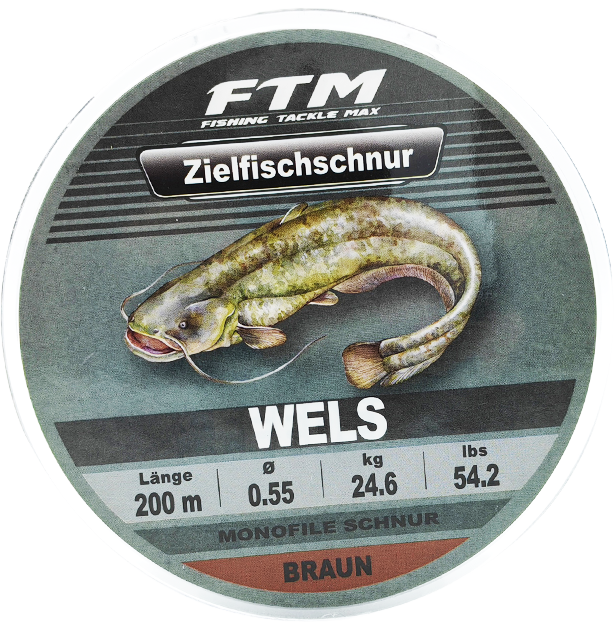 Zielfischschnur Wels braun