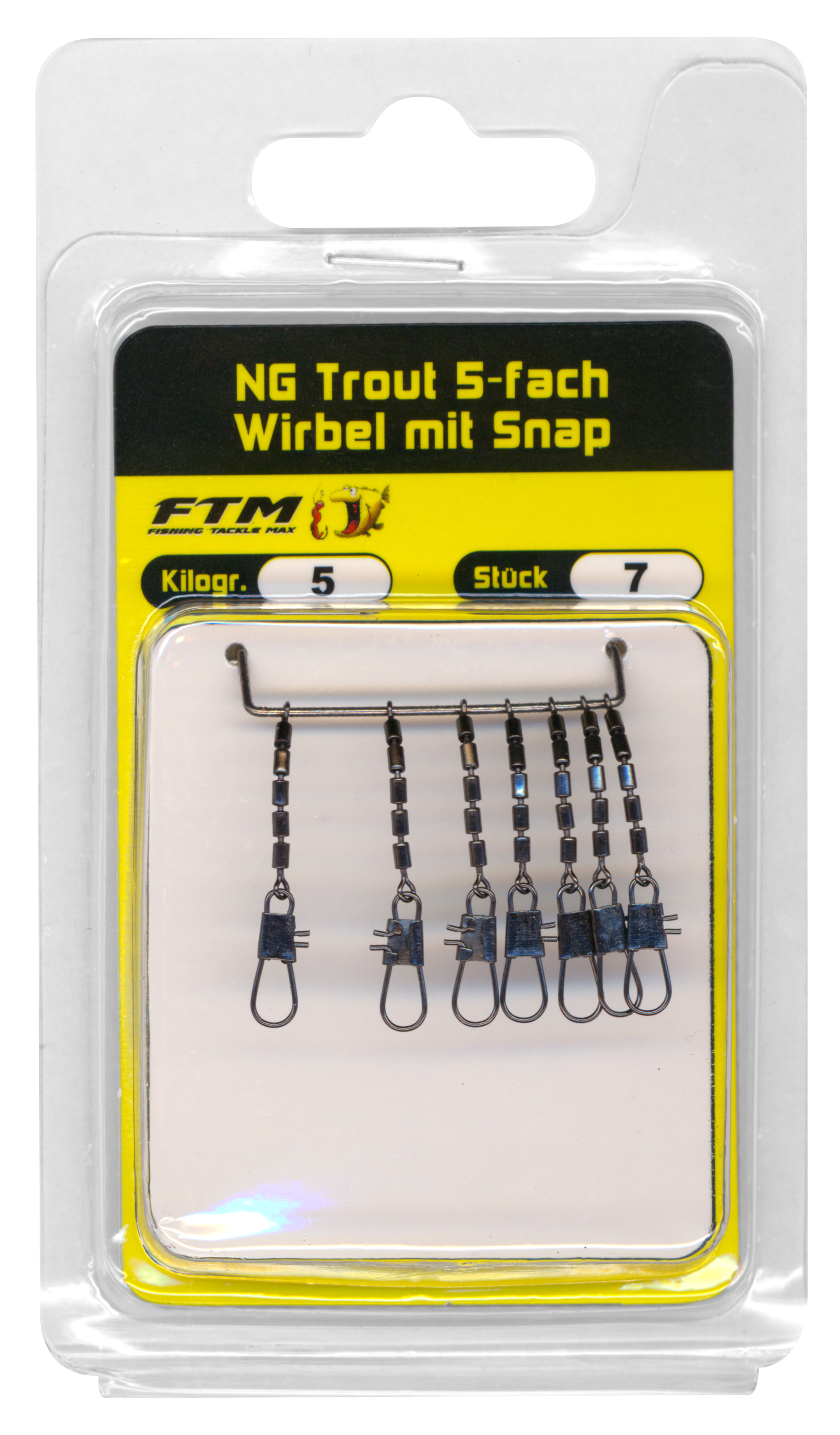 6101079 - 01 NG Trout 5-fach Wirbel mit Snap verpackt