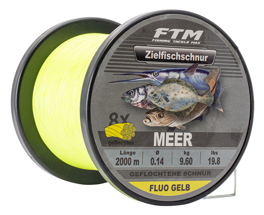 Zielfischschnur Meer fluo gelb 2000 m