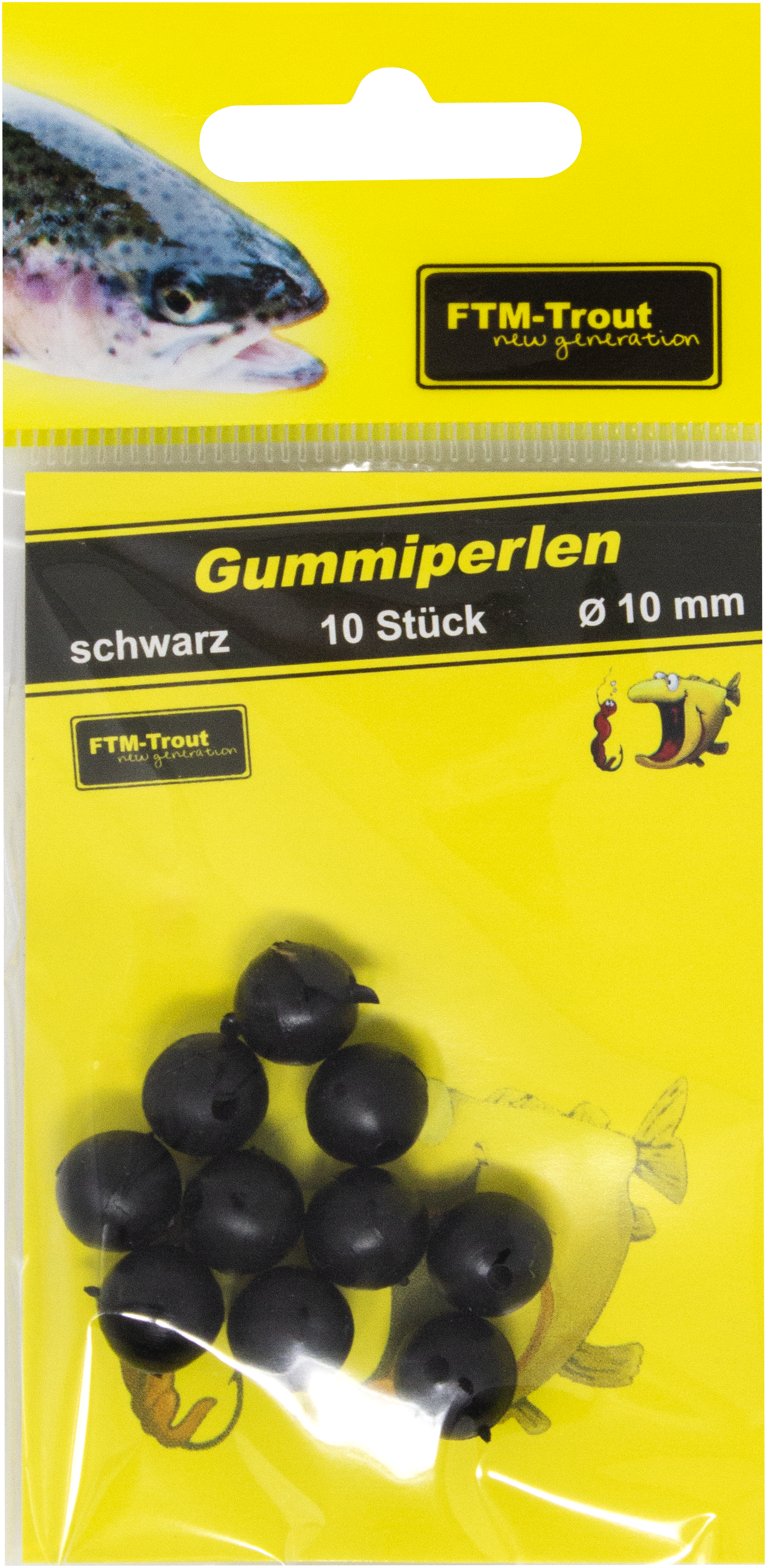 8071307 - 00 Gummiperlen schwarz 10 mm verpackt