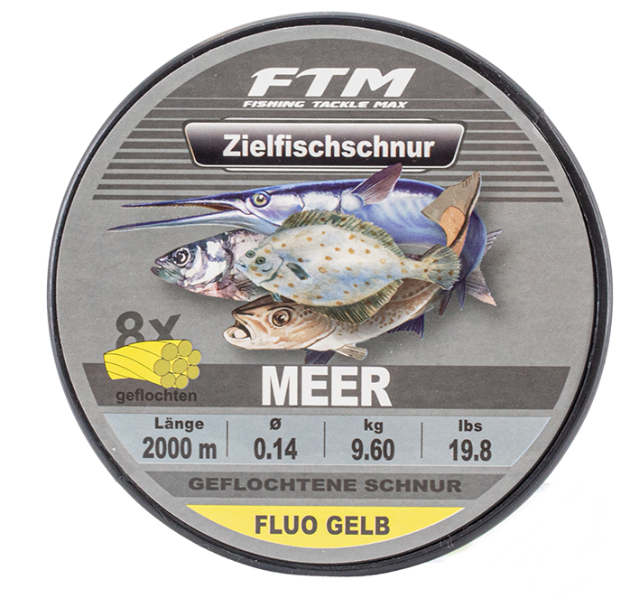 Zielfischschnur Meer fluo gelb 2000 m