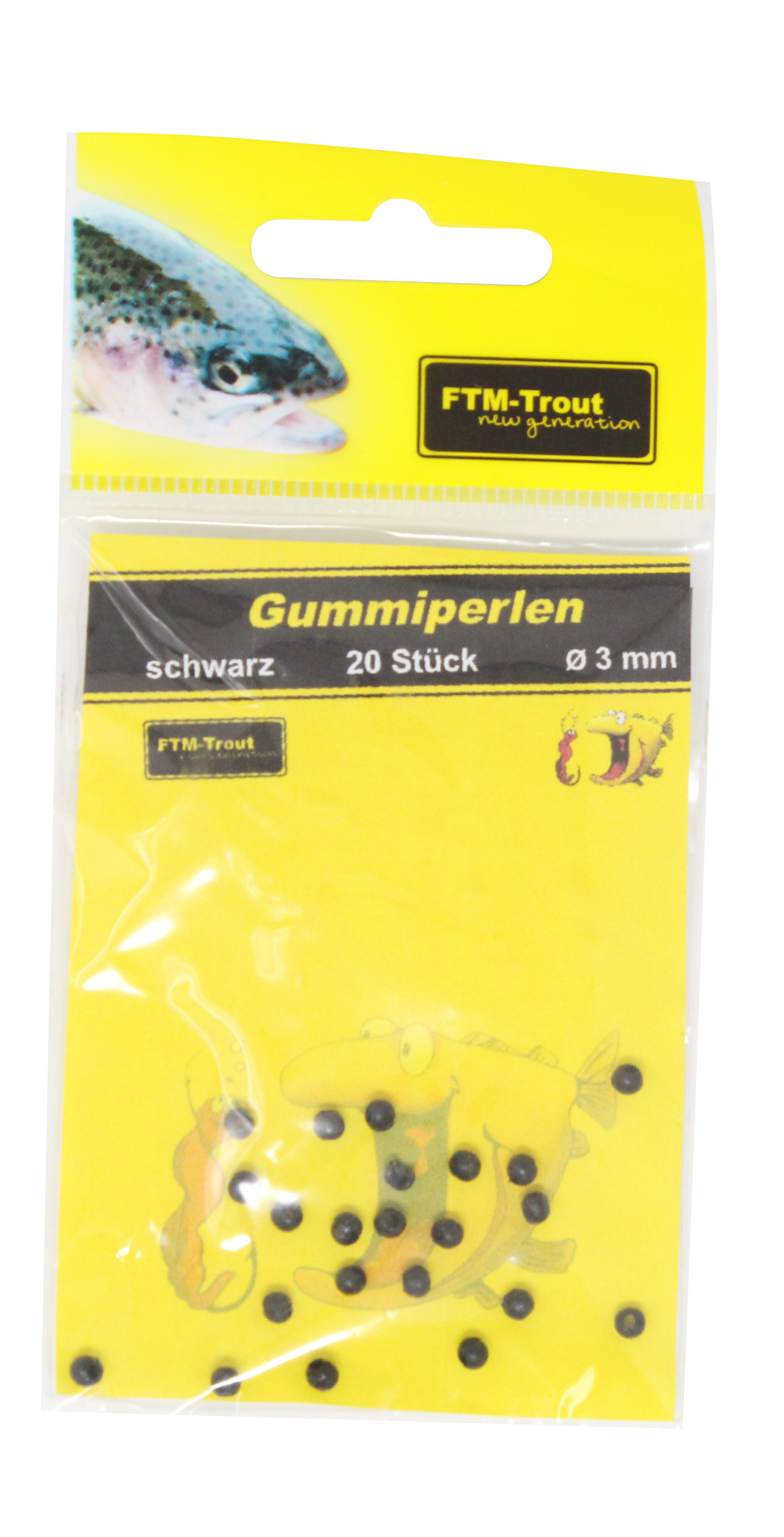 8071301 - 00 Gummiperlen schwarz 3 mm verpackt