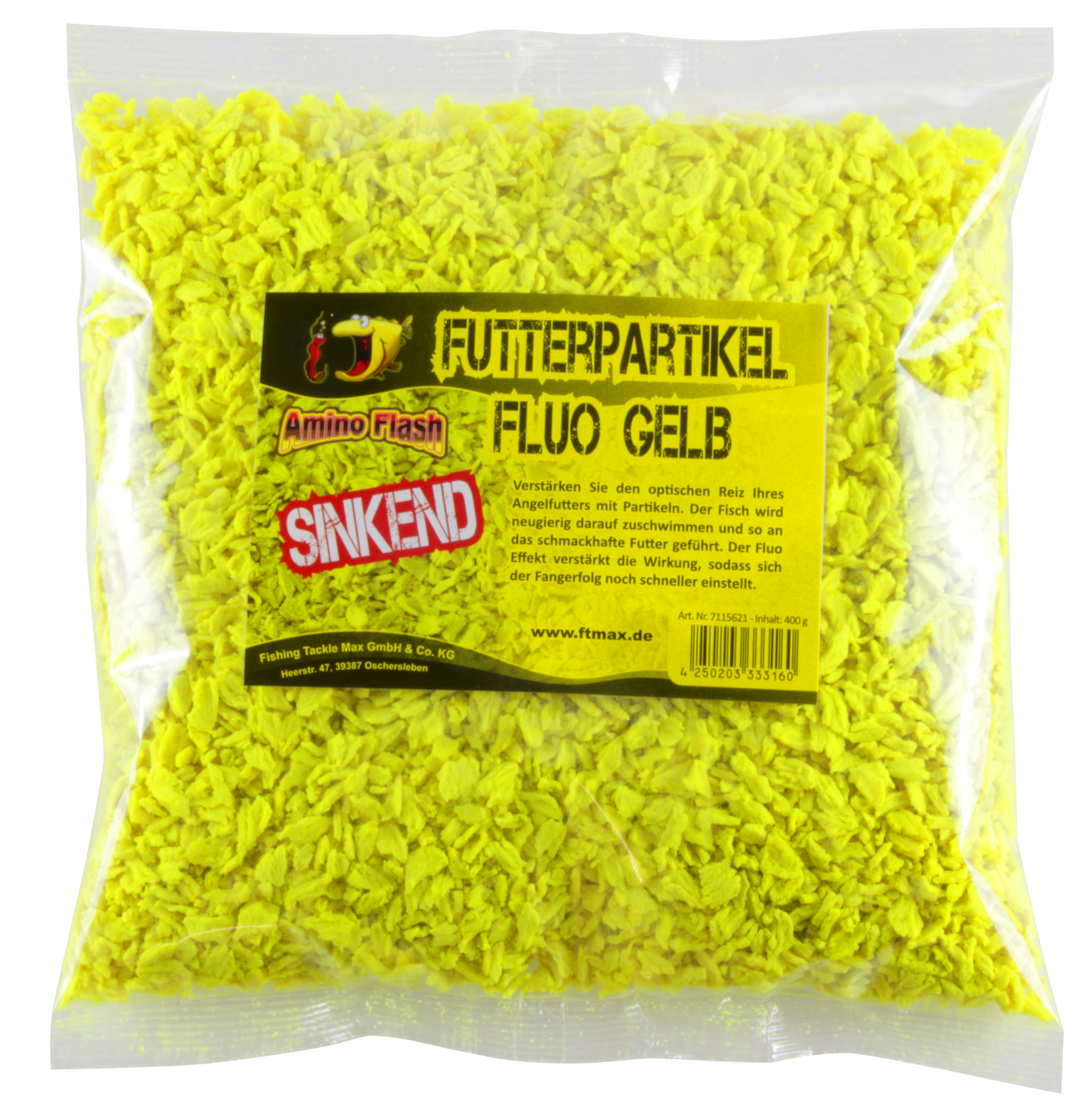 7115621 - 00 AF Futterpartikel fluo sinkend gelb verpackt