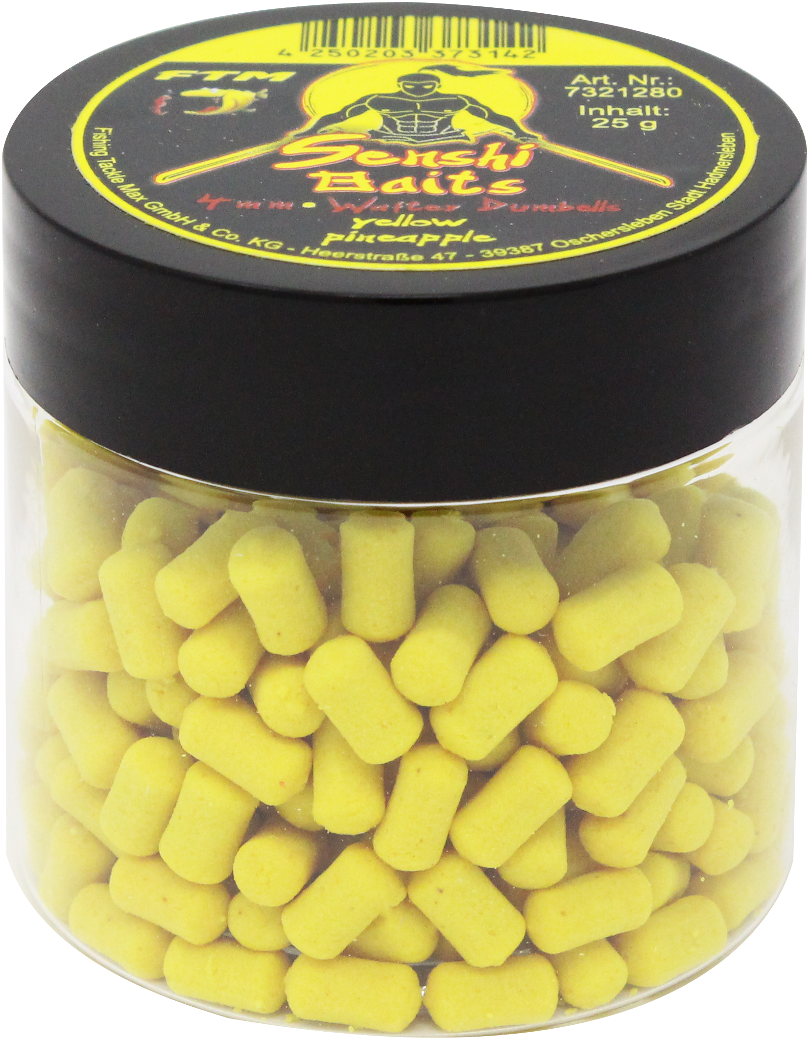 7321280 - 00 Senshi Baits Wafter Dumbells Yellow Pineapple 4mm verpackt